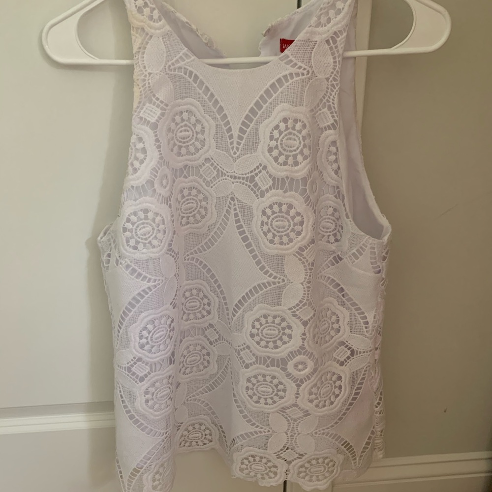 White lace tank top